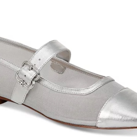 LIKE NEW! Women's Sam Edelman Silver/Mesh Ballet Flat Mary Jane- 8 1/2 - Picture 12 of 12